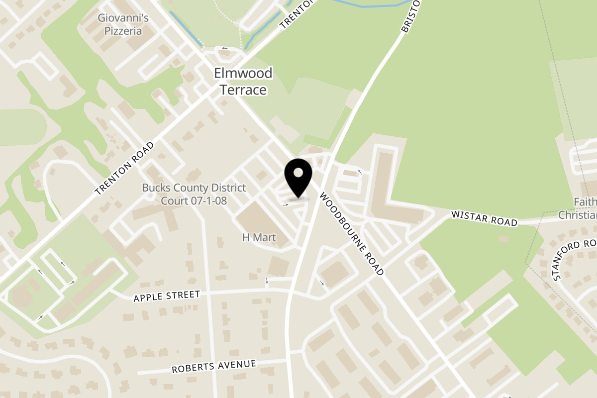Map showing the location of Curly’s Comfort Foods on 1140 Bristol Oxford Valley Road in Levittown